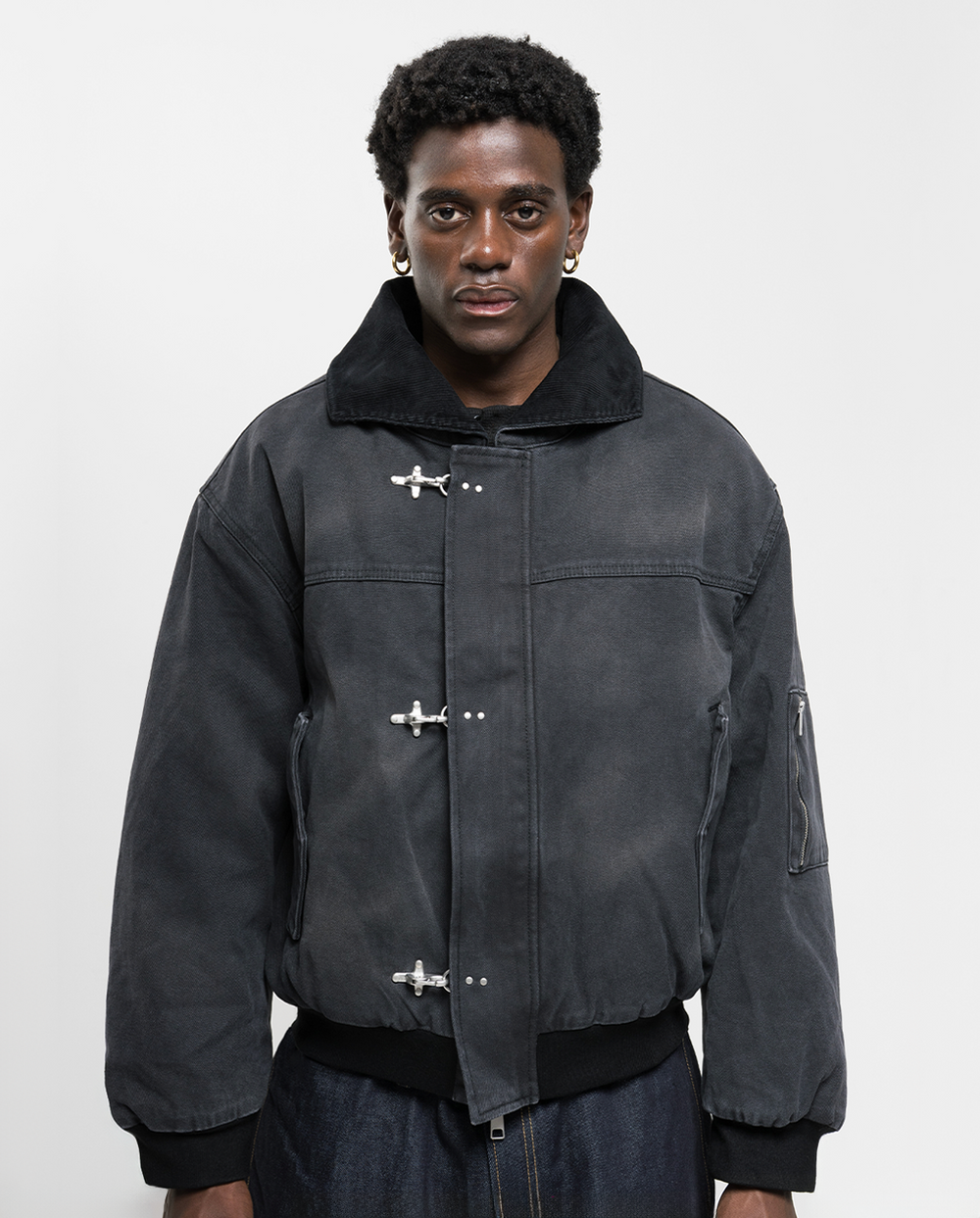 Wabi-Sabi Clasp Bomber Jacket