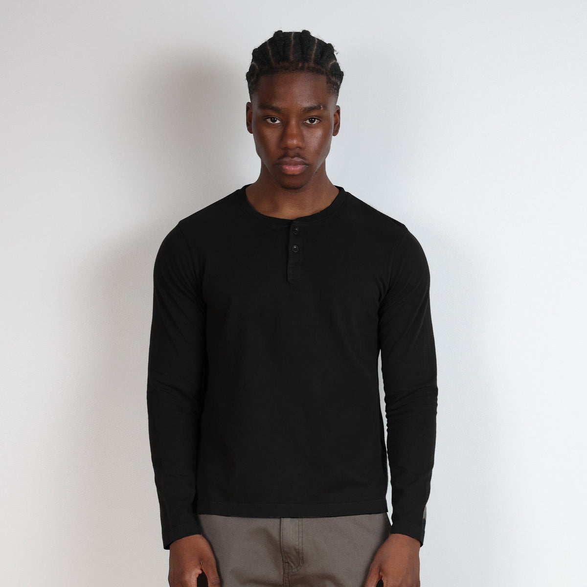 Crop Henley Long Sleeve