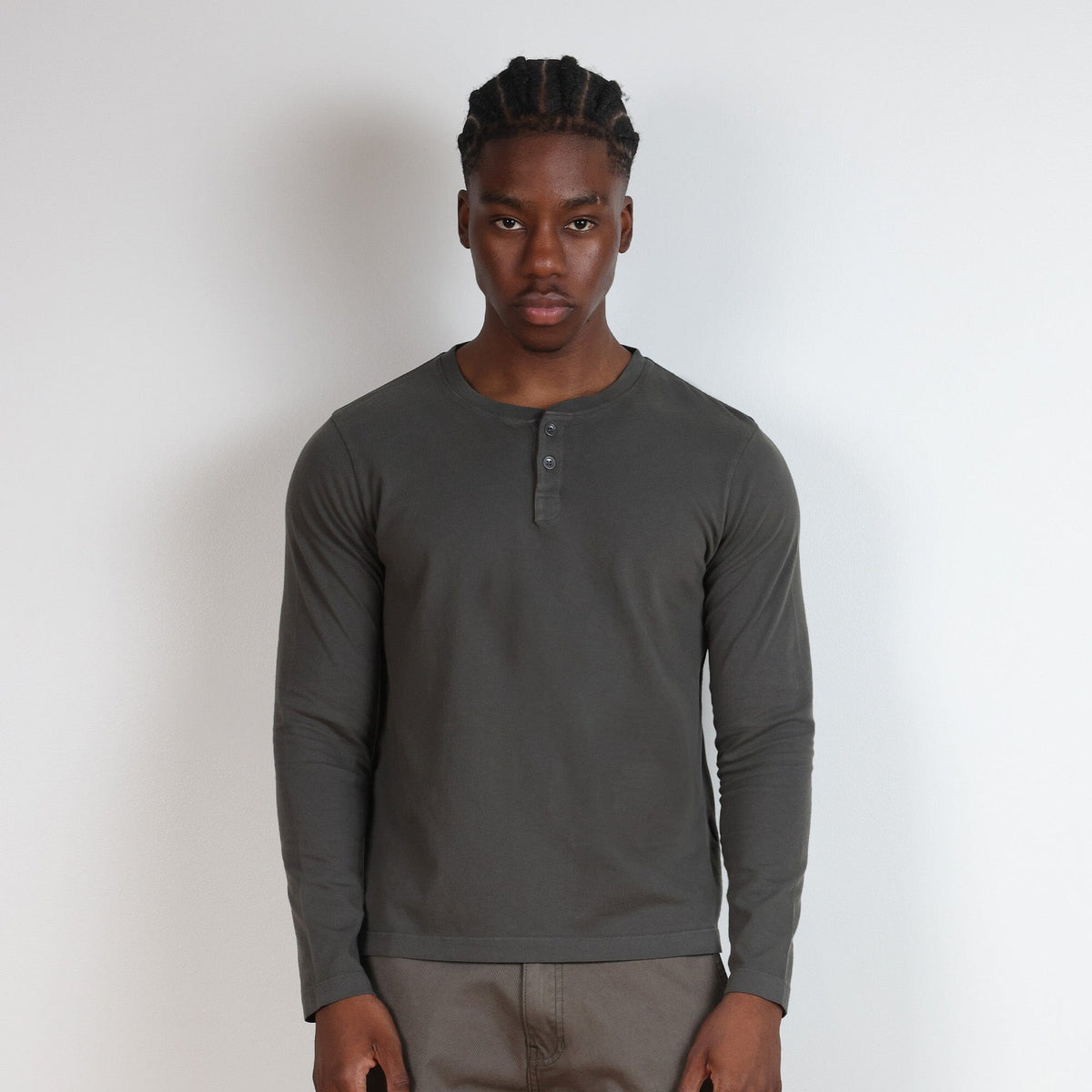 Crop Henley Long Sleeve